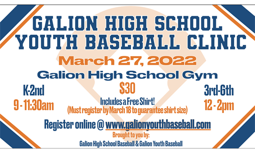 2022 Galion Youth Baseball Clinic